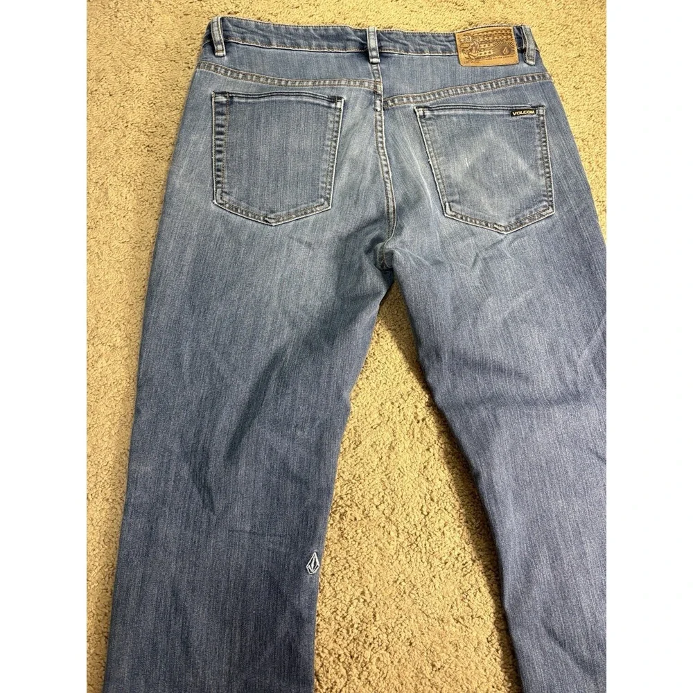 Volcom Solver Modern Straight Jean Men 32 Blue Denim Skater Y2K